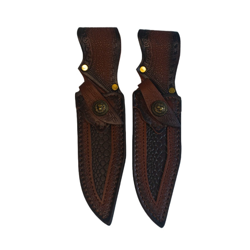 High-quality Leather Knife Sheath with Belt Loop - Tough Dual-Layer Cowhide Protector for Outdoor Camping & Kitchen Knives, Expertly Crafted Waist Hanging Cover for Home and Restaurant Purposes