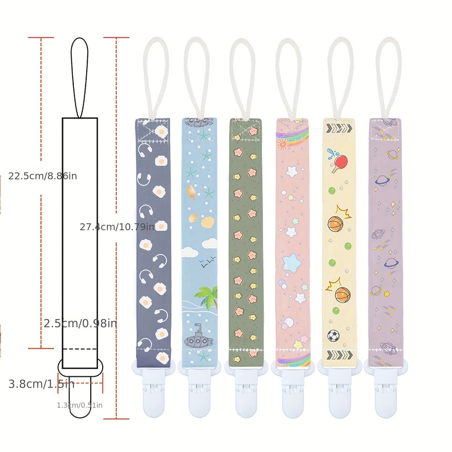 COZYPANDA Pacifier Clips - Set of 3, Universal Fit, Strong and Durable, Various Designs, Keep Pacifiers Securely Attached, Perfect Baby Shower Gift.