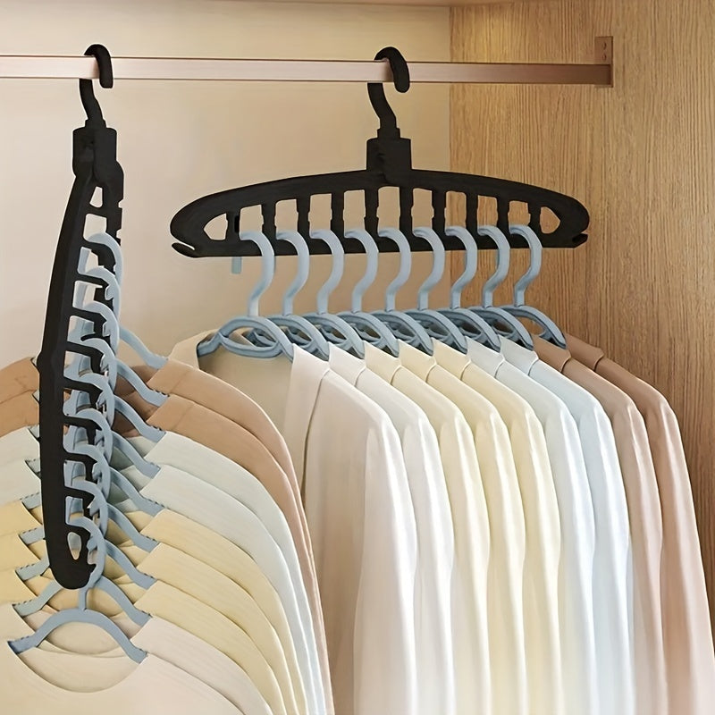 1pc Black Multi-Hole Travel Hanger - Space-Saving Organizer with Hooks for Efficient Storage and Drying, Ideal for Home & Retail Use