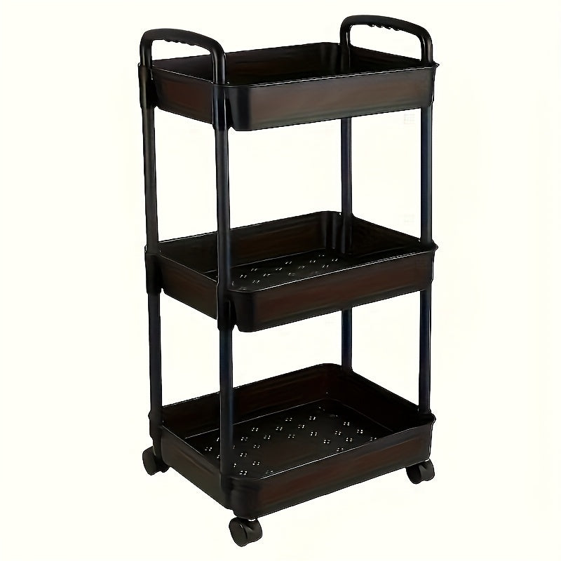 Multi-functional Storage Rack, Mobile Snack Cabinet with Movable Multi-layer Design