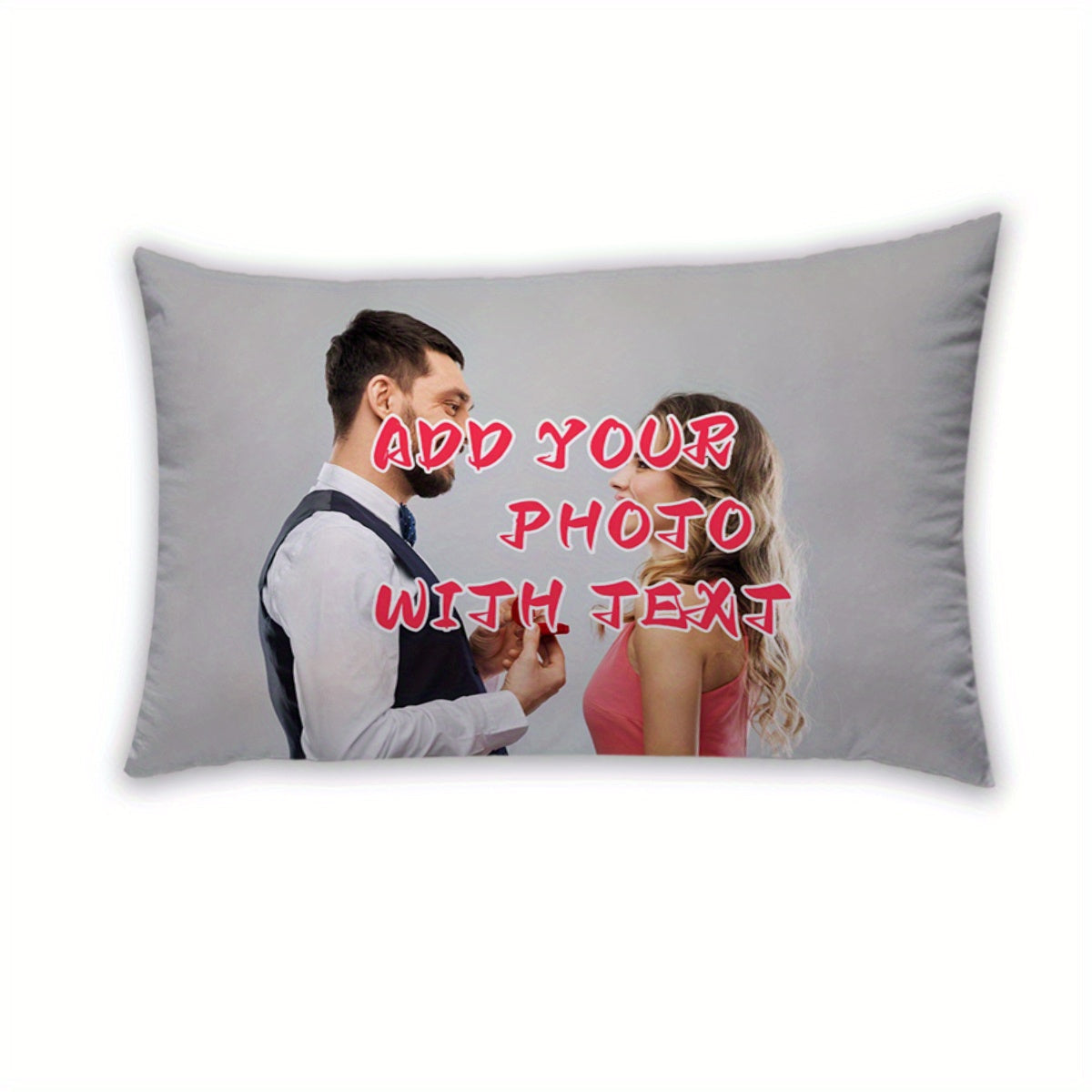 Personalized Double-Sided Custom Photo Pillowcase made of Soft Polyester Fabric, Ideal for Gifts on Valentine's Day, Christmas, Thanksgiving, Wedding Anniversaries and Halloween. Fits Insert Size 30.48x50.8 cm (1 piece)