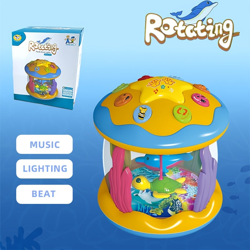 Ocean-Themed Youngsters Drum Kit - Multifunctional with Lights and Sounds, Educational Early Learning Toy for Fun and Development, Made of Durable Plastic in Mixed Colors