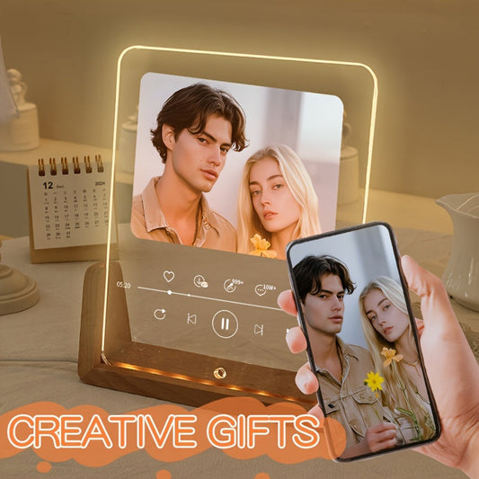 Illuminate your memories with our Custom Photo Acrylic Frame featuring touch control. This single picture display stand boasts a creative transparent design, making it the perfect DIY personalized gift for birthdays, anniversary, and friends. Suitable