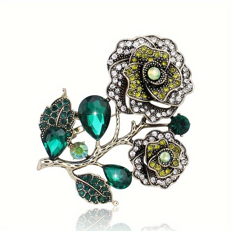 Exquisite Camellia Flower Brooch Set - Inspired by Vintage Elegance, Made with Luxurious Alloy, Ideal for Adding Charm to Sweaters & Coats, Perfect for Parties & Dinners