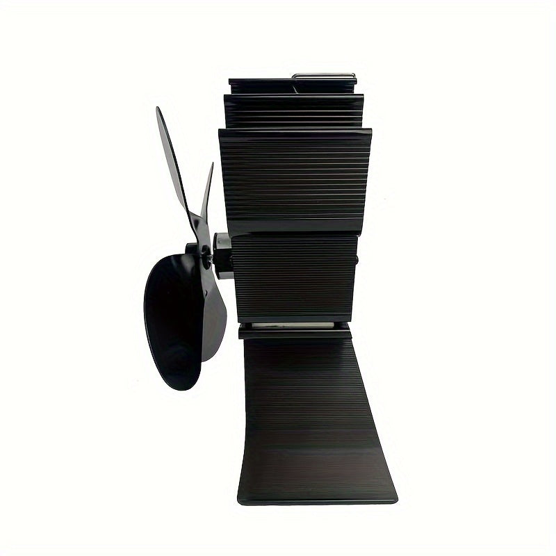 Aluminum Stove Fan with 4 Blades - Perfect for Wood, Pellet, and Log Burners! This portable fan helps distribute heat and purify air, making it great for both indoor and outdoor use in your home.