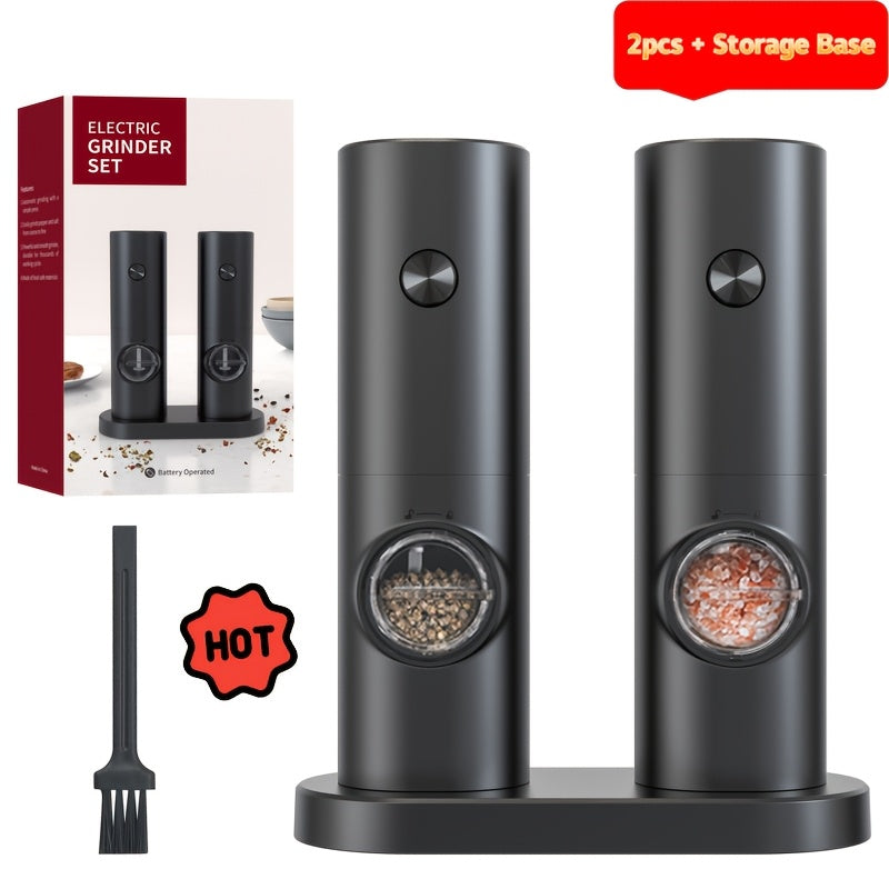 The CLITON Electric Pepper Grinder is a convenient and stylish addition to your kitchen. This grinder features a built-in storage base for whole black pepper, and automatically grinds salt, pepper, and other spices with ease. Made of durable plastic and