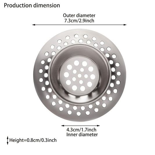 Сливной фильтр из нержавеющей стали для кухни/ванной, 2,9 дюйма, ловушка для волос для ванны/душа.