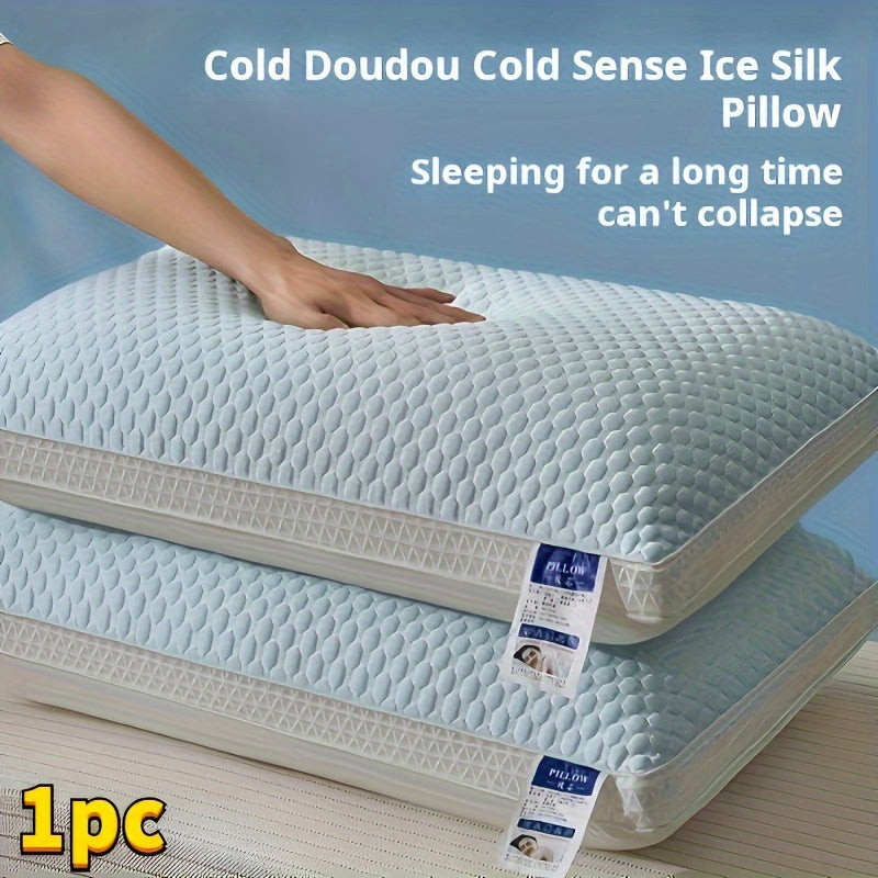 Keep cool and comfortable with our Cold Bean Curd Pillow - perfect for a relaxing sleep! Designed to provide neck and spine support, moisture-wicking properties, and ideal for adding a touch of style to your living room or bedroom decor.