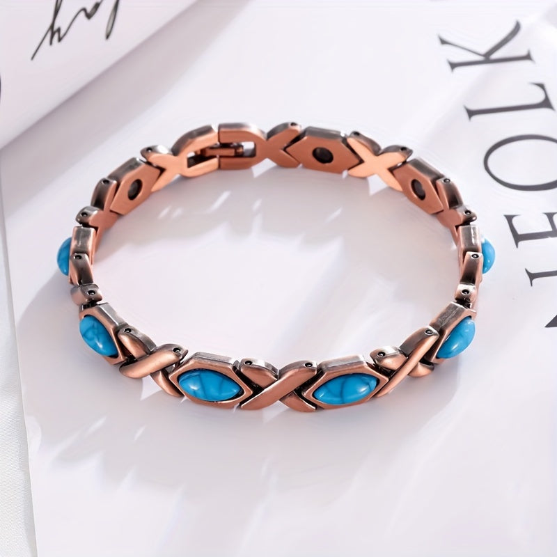 Timeless Bohemian Copper Magnetic Bracelet for Women - Versatile Jewelry for Everyday Wear and Special Occasions, Made of Pure Copper with Adjustable Fit for All Seasons