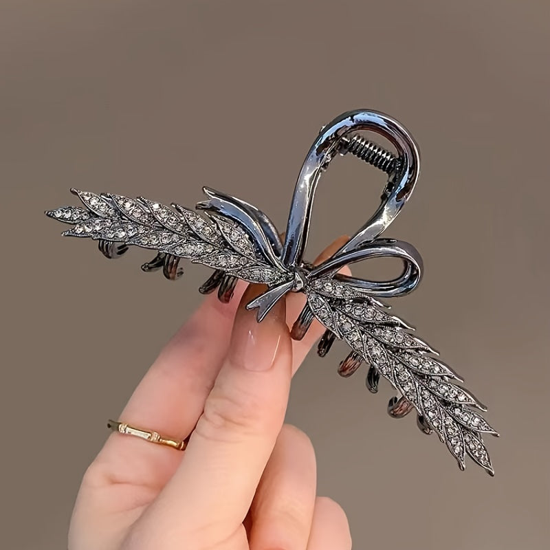 1 elegant retro premium sequined wheat ear hair claw clip for ladies and girls, perfect for princess-style casual hair accessories and gift photo props.