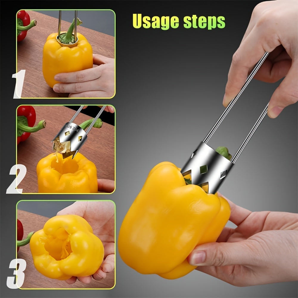 Multifunctional Stainless Steel Kitchen Gadget for Home Cooking - Easily Remove Seeds from Fruits and Vegetables with this Corer and Digging Tool