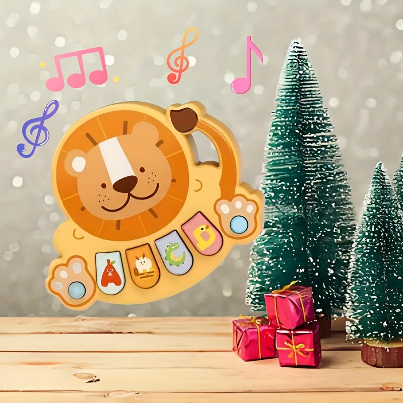 Lion Music Box Toy: A Cute Cartoon Musical Toy for Babies, Perfect for Learning and Education. Ideal Gift for Newborns for Christmas, Birthdays, or New Year. Made of Plastic in White, Pink, Yellow, or Blue. Requires AAA Batteries (not included) with a