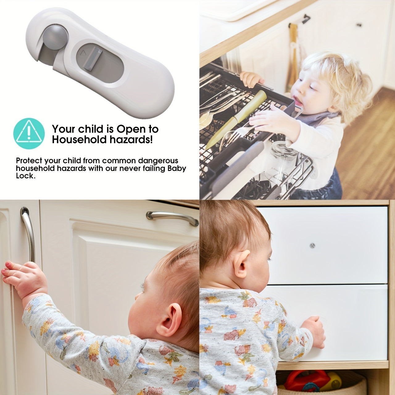 Top Choice: 5-Pack Child Safety Locks - Secure Cabinet, Drawer, Refrigerator, and Oven with Sturdy Adhesive Tape, No Need for Drilling, Simple to Remove, Made with BPA-Free Gray Plastic, Anti-Pinch Feature, Door Lock Included