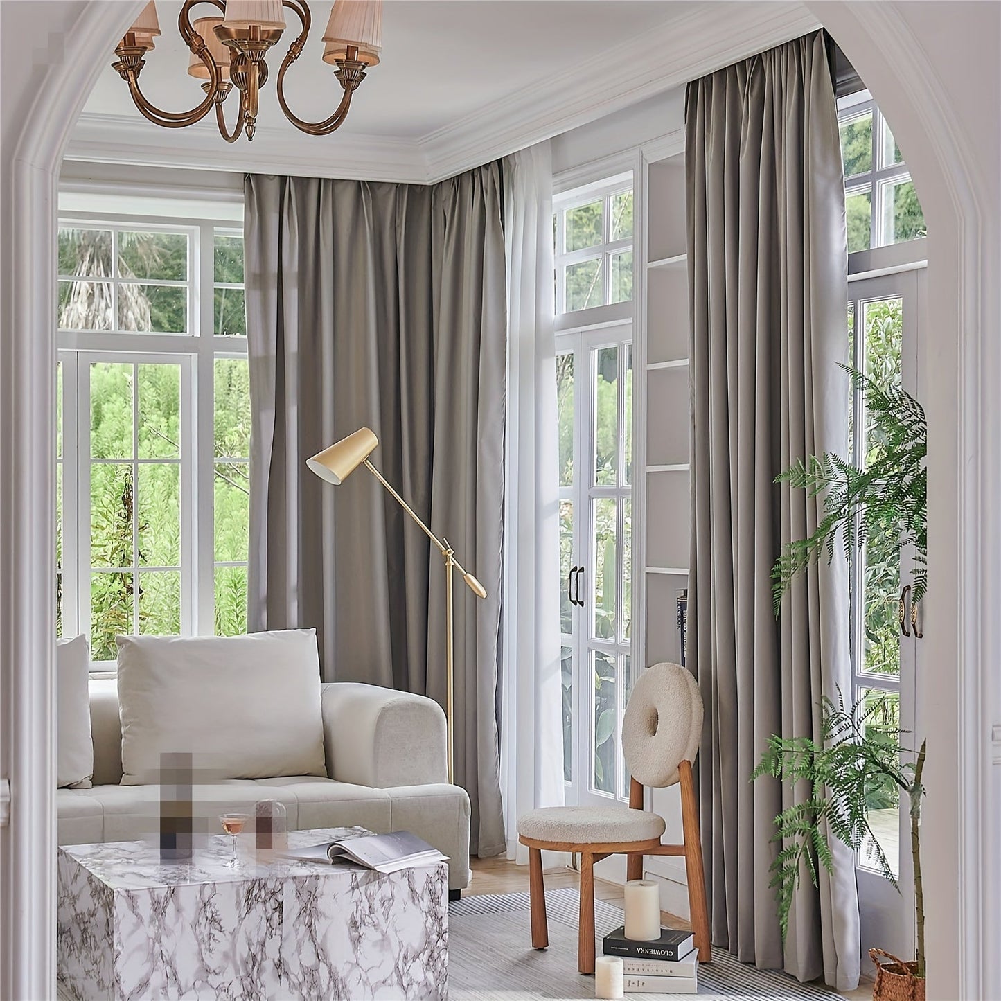 Blackout curtains in black or white color options available for bedroom and living room. These thermal lined curtains are insulated and light blocking, reducing noise in the room. Perfect for use in various rooms including living rooms, bedrooms