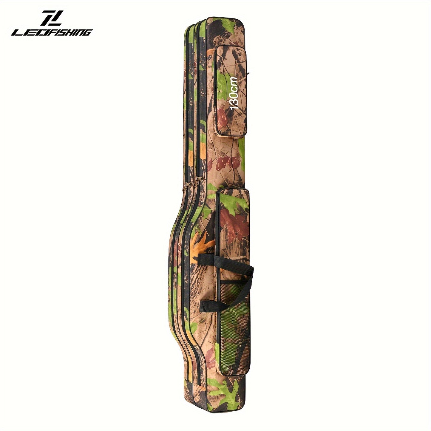 Portable and waterproof fishing pole storage bag for outdoor activities.