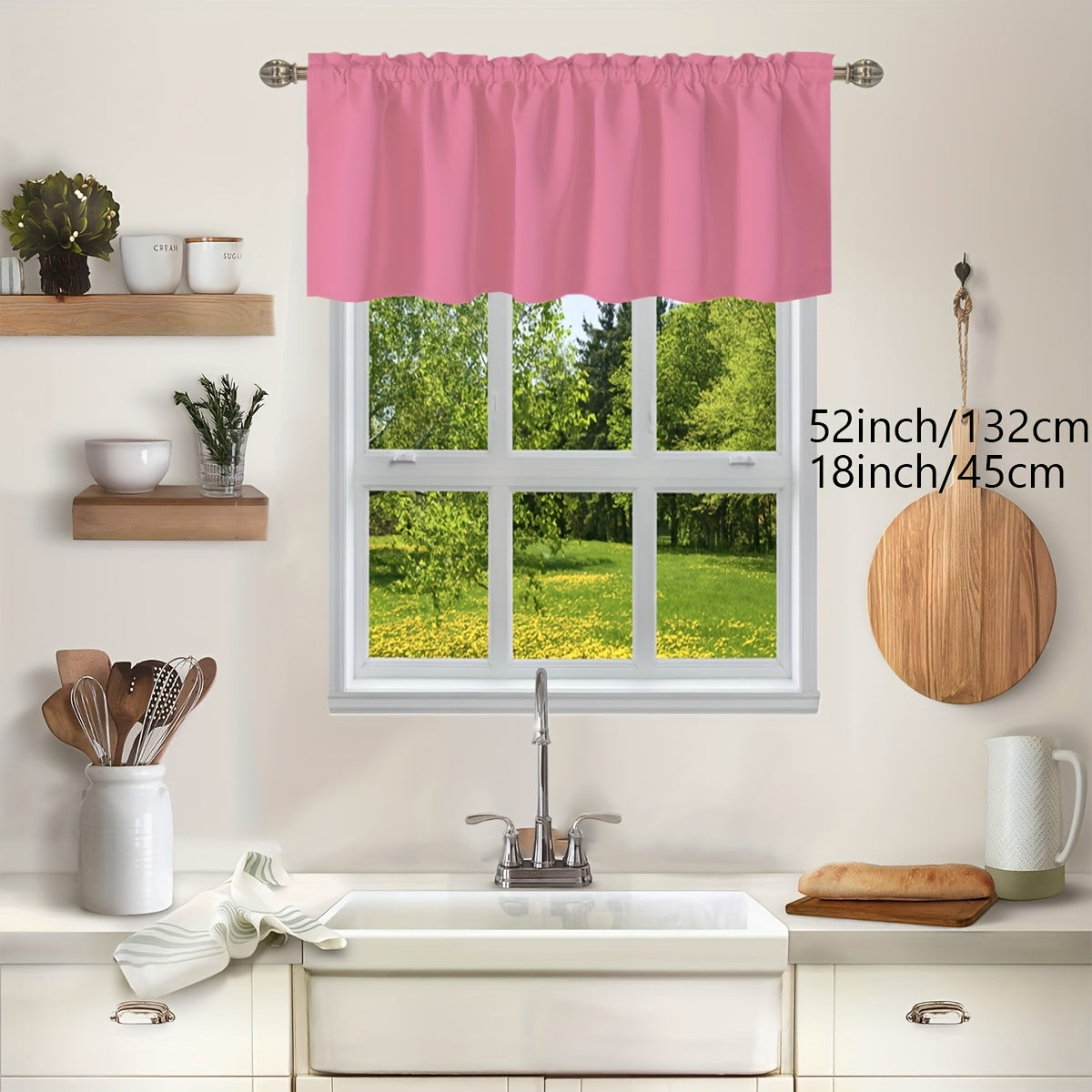 1PC Curtain for Kitchen, Living Room, Bedroom, and Home Decor, Light-Blocking and Heat-Insulating