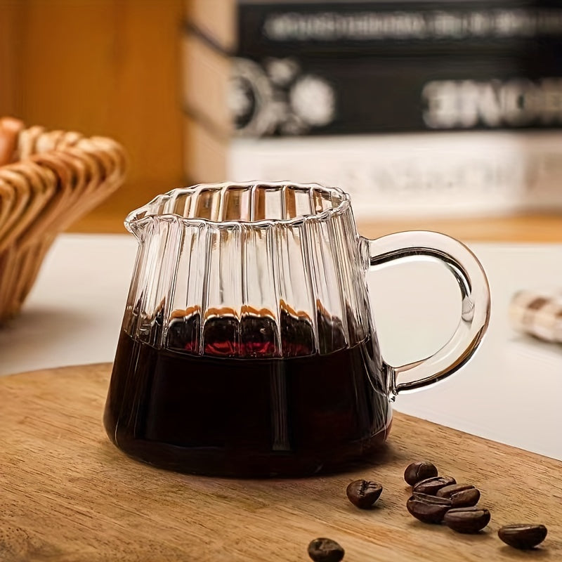 Vintage hand-striped glass coffee mug, 200ml mini milk tea cup, heat-resistant, reusable, multipurpose, 6.3x6cm, hand wash only, no pattern.