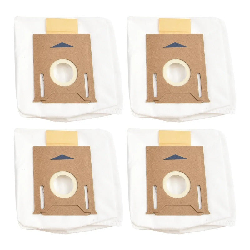 Replacement paper dust bags compatible with Ecovacs N10 and N10 Plus robot vacuum cleaners, includes 4-pack of filters and floor attachment spare parts.