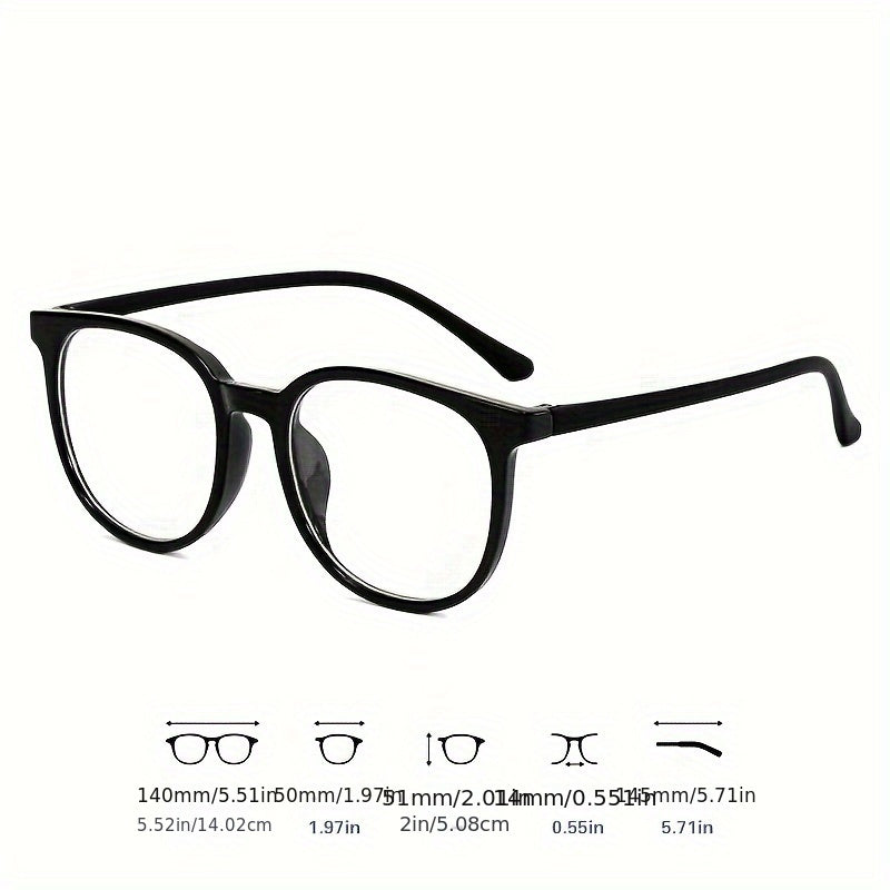 Round transparent lens glasses for retro fashion, computer use for men and women.