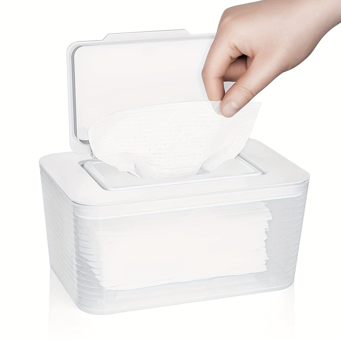 A non-slip wipe dispenser designed to keep wipes fresh and easily accessible.