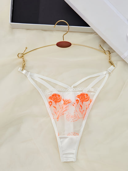 Sexy low-waist panties featuring a flower pattern design for a charming and stylish look.