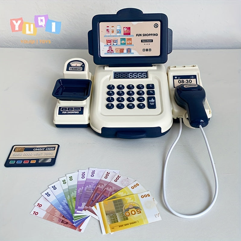 Children aged 3-6 will love this interactive supermarket cash register toy with scanner for educational role-play. Batteries not included. Perfect for boys and girls.