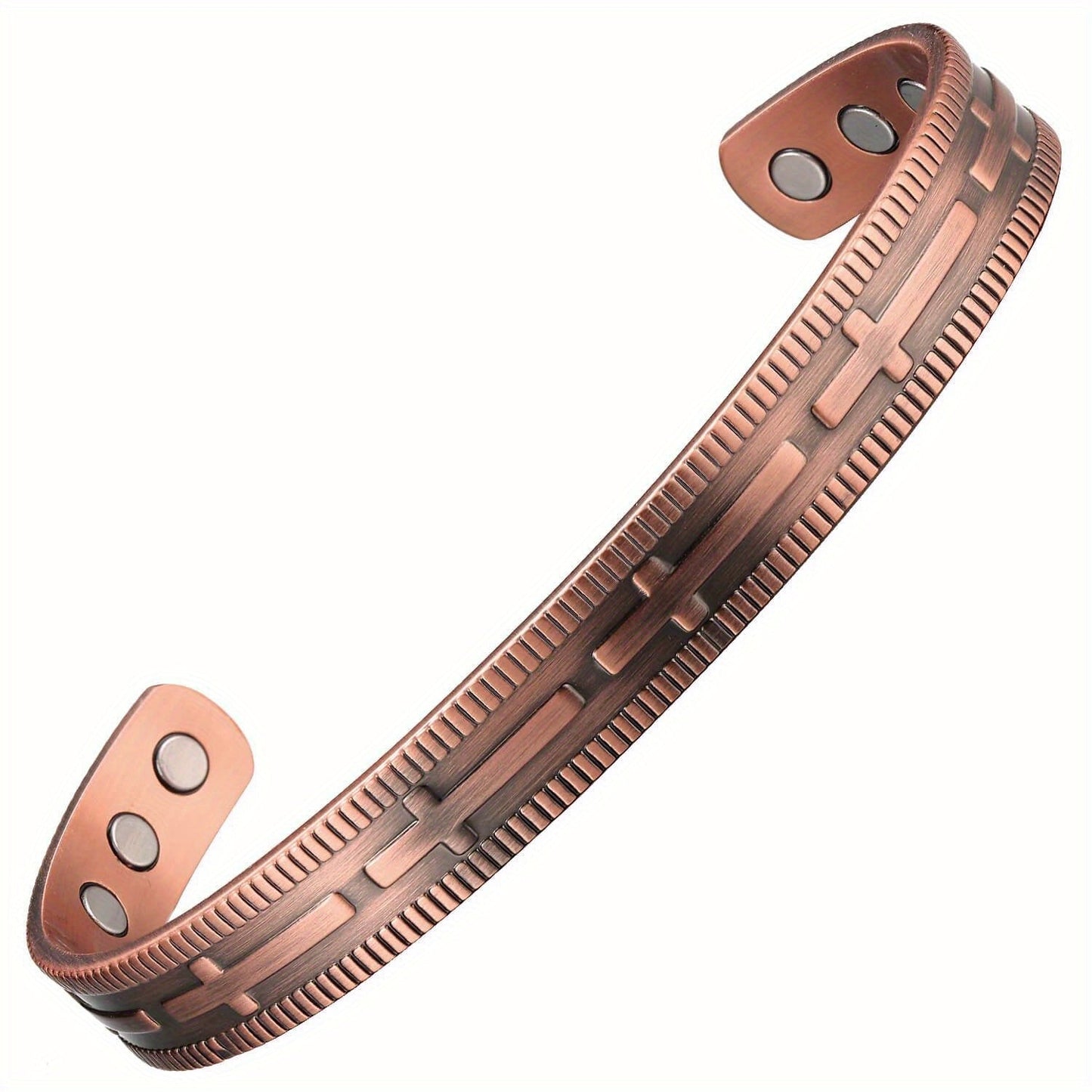 Copper Bracelet and Ring Set for Men and Women - Includes 3 Pieces of Copper Magnetic Cross Bracelets and Rings with 3500 Gauss Magnets. This Adjustable Copper Jewelry makes a Perfect Gift for Birthdays or Valentine's Day.