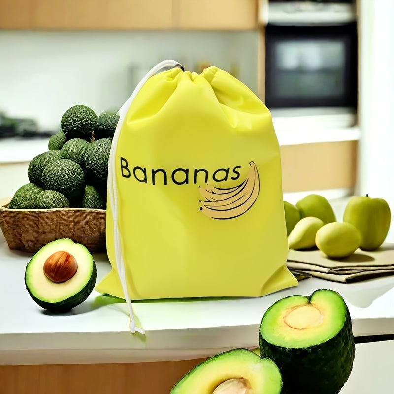 Rectangle Polyester Storage Bag for Bananas in the Supermarket or at Home, designed to keep fruit fresh. Reusable Aluminum Film Bag for storing fruits and vegetables, ensuring food safety. Includes a Salad Preservation Box for maintaining freshness.