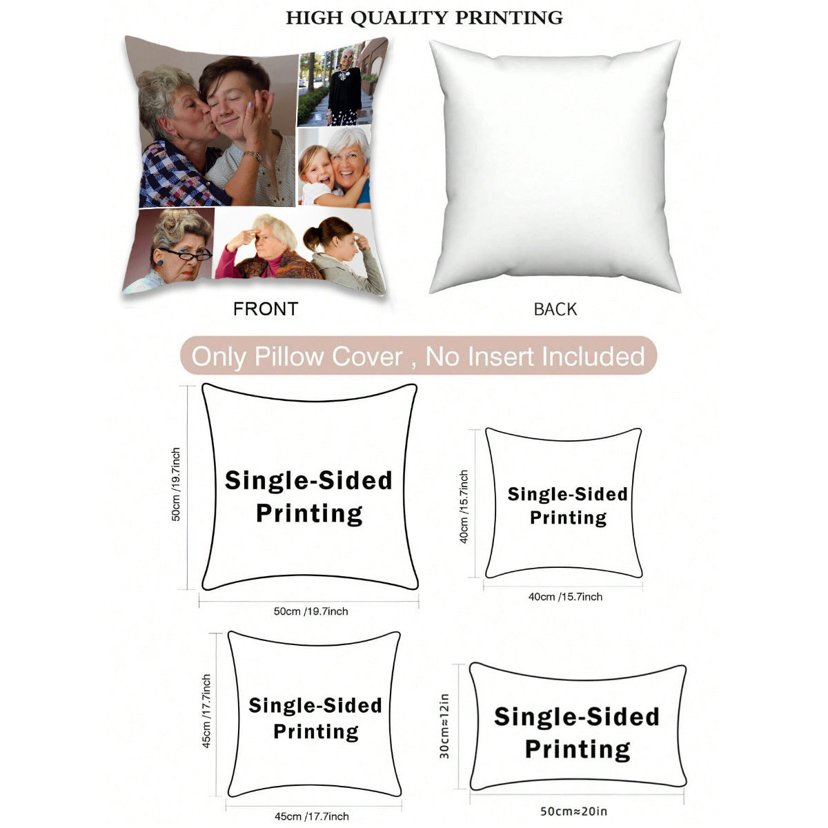 Customizable Pillowcase featuring a Personal Photo - Made with Soft Polyester, Zippered Design for Sofas and Beds - Ideal Present for Valentine's Day, Christmas, or Halloween - Easy to Clean in Washing Machine