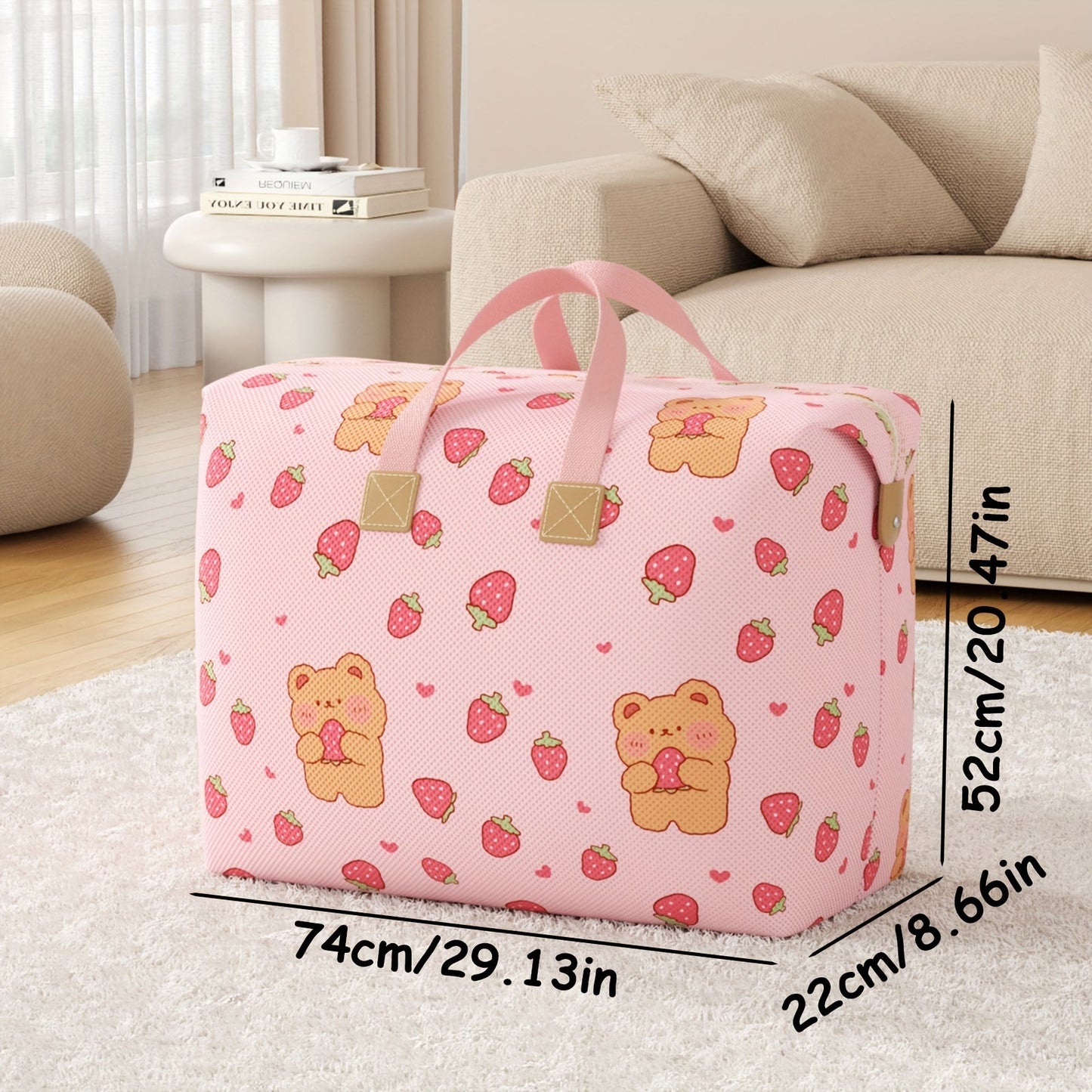 Cute Pattern Quilt Storage Bag - Large Capacity Moving Packing Bag for Dormitory, Foldable and Home Storage bag for Quilt, Clothing - Perfect Halloween or Christmas Gift