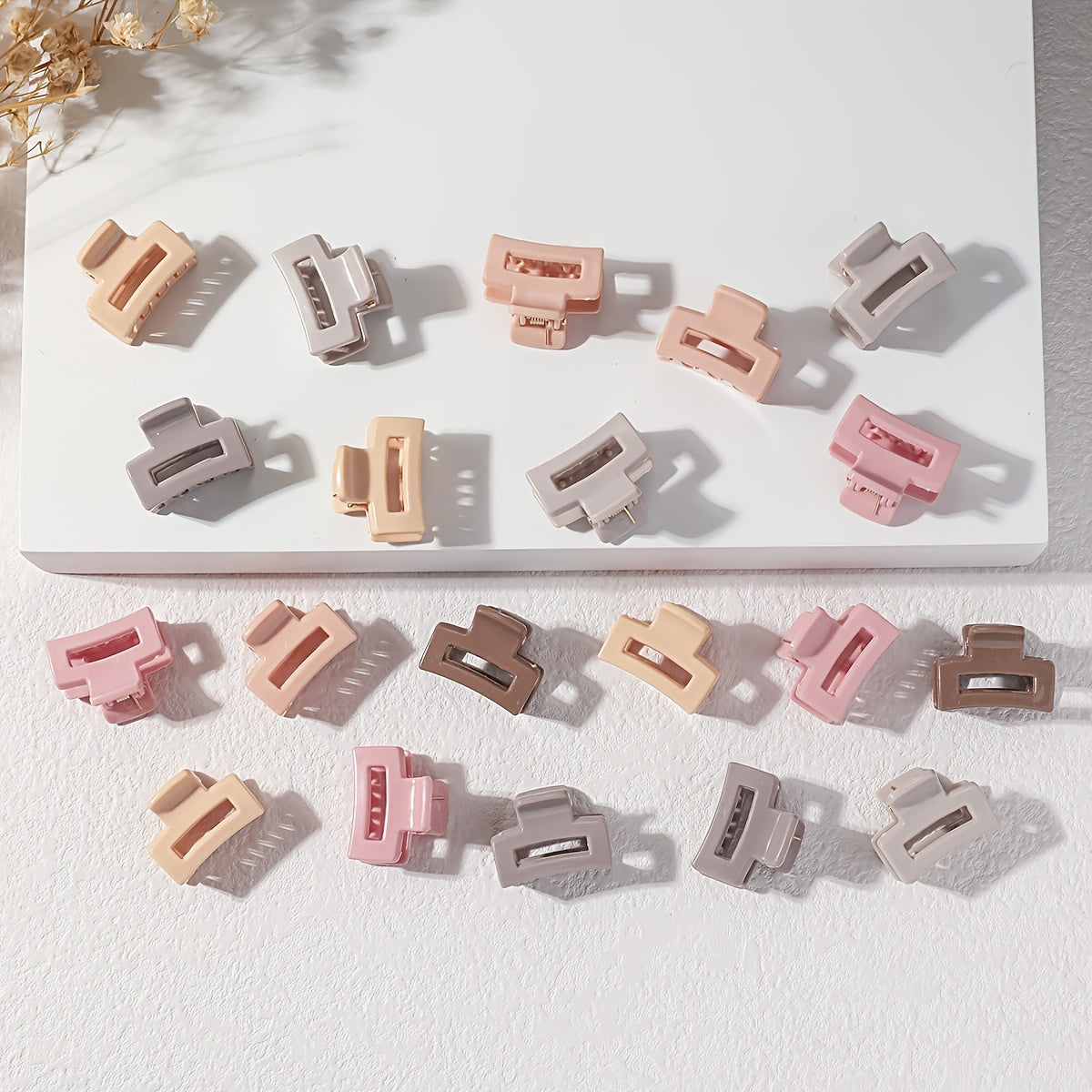 10/20 pink coffee small hair clips in cute solid colors suitable for fine/thick hair. Easy to wear oval cartoon style clips make perfect fashion accessories for birthdays and everyday wear.