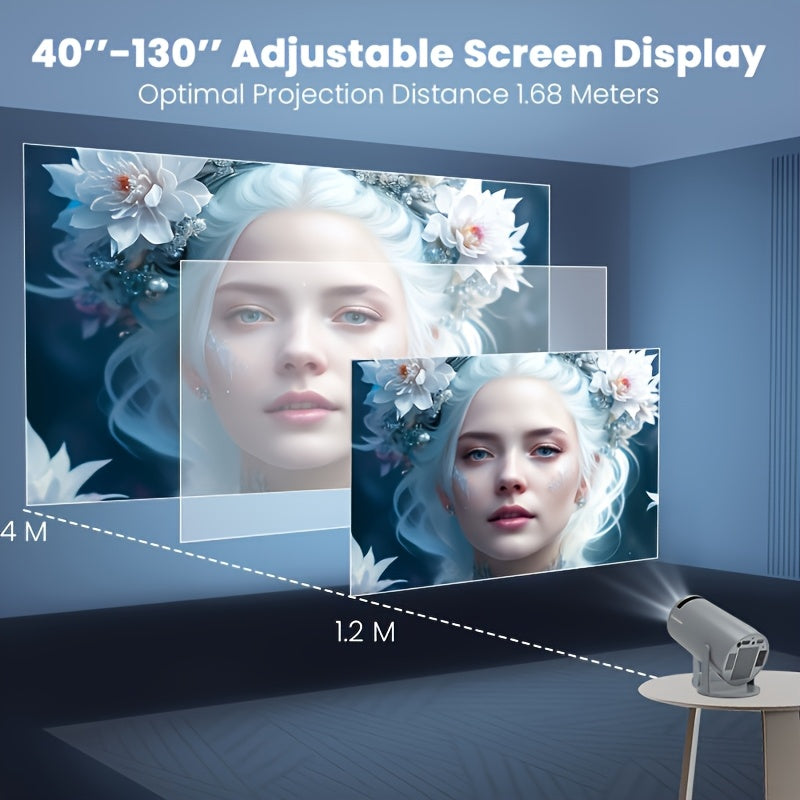 Magcubic HY300 Pro Mini Projector features 720P HD resolution, 260 ANSI lumens, 16:9 aspect ratio, table mount, remote control, Wi-Fi & Wireless 5.0, 4K auto correction, Android 11.0