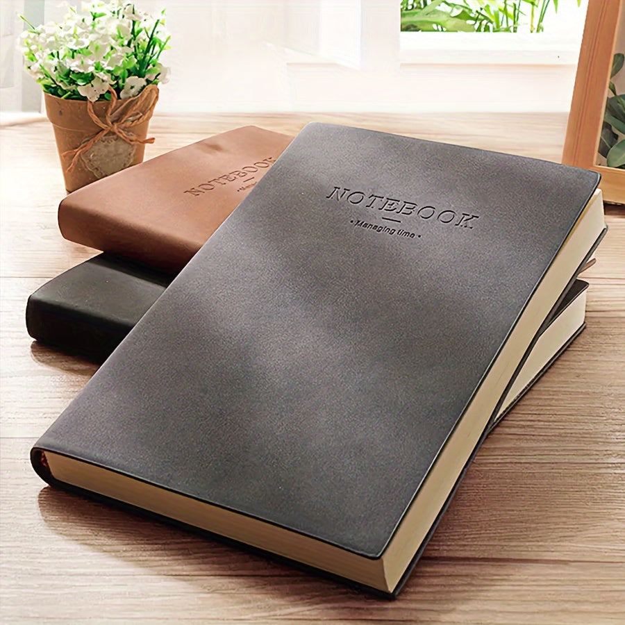 A5 360-page notebook with premium paper & soft cover, water-resistant, personalized, English text, includes sticky notes - great for school & office use