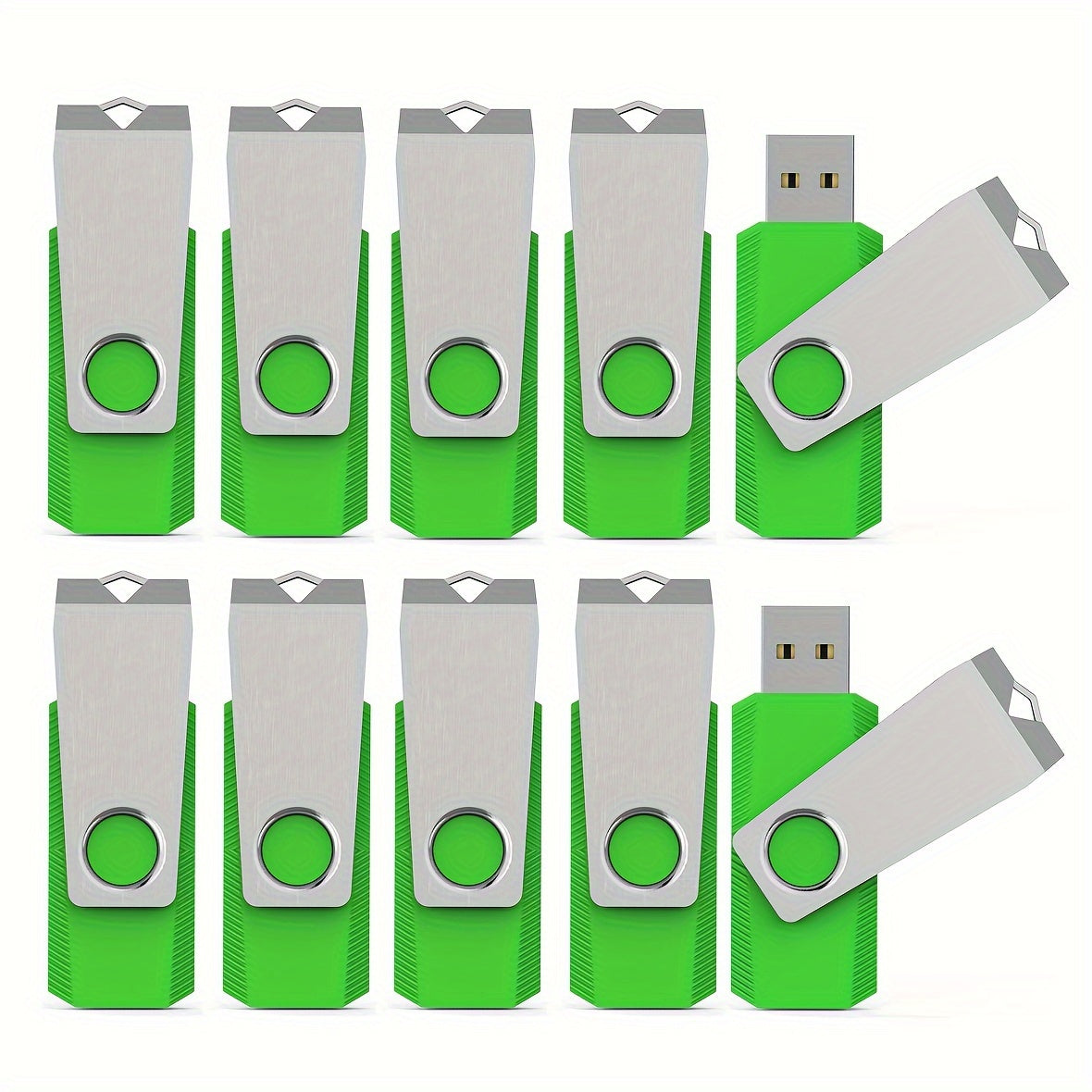 10 Packs USB Flash Drives in various capacities for storing and transferring photos, music, videos, and files.