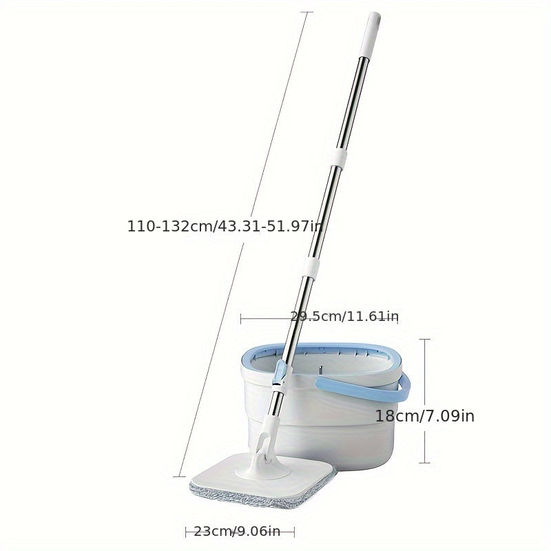 Get the 1pc Multifunctional Rotating Mop for easy and efficient cleaning. This Lazy Mopping Artifact is perfect for cleaning and separating dust with its stainless steel mop and Lazy Magic Mop Barrel. The set includes 2pcs Mop Replacement Head, Hair and