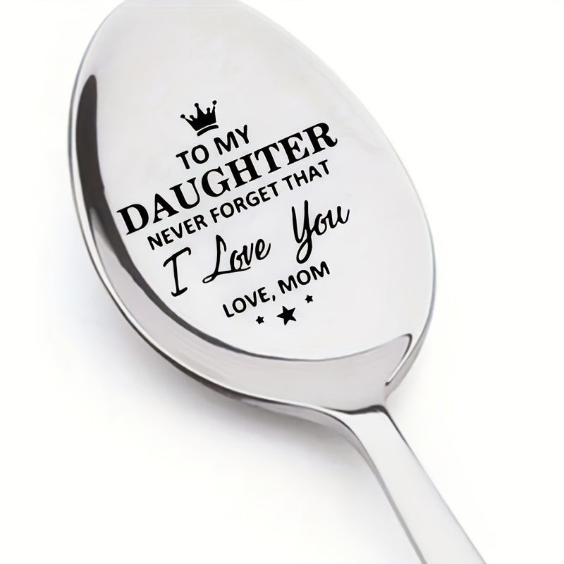 1 piece spoon for my son or daughter, a heartfelt gift to inspire and show my love. A special gift for a mother to give to her son or daughter, perfect for parties and celebrations.