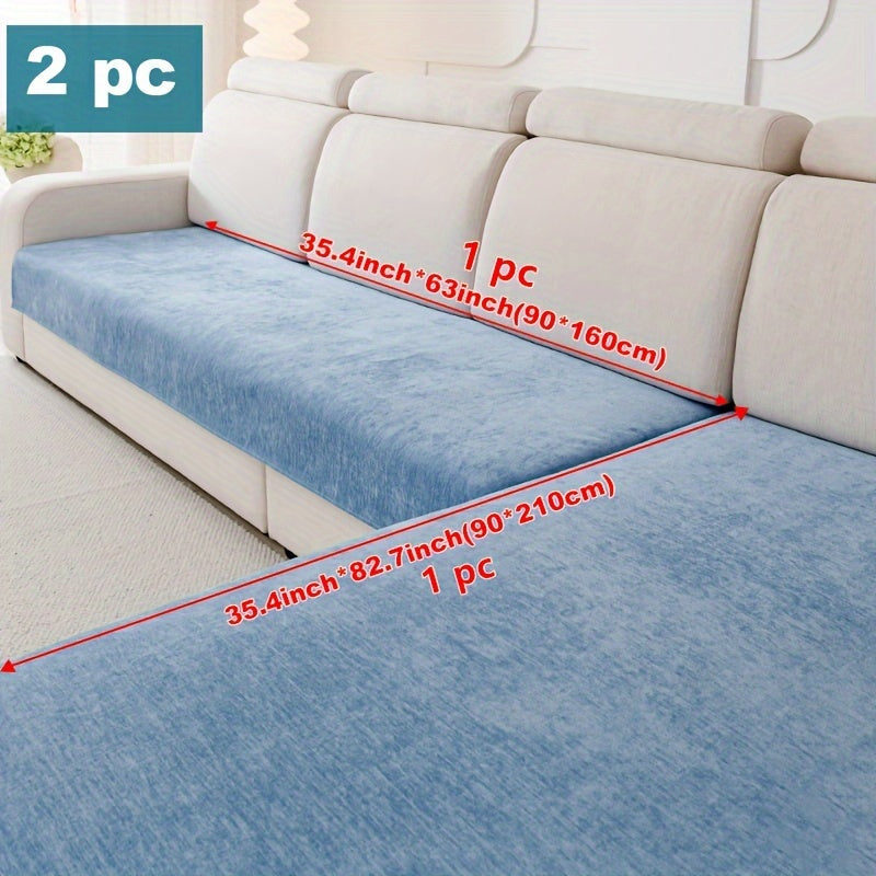 Chenille sofa protection pad set - pet-friendly, non-slip, scratch-resistant - machine washable polyester covers for various sofa sizes.