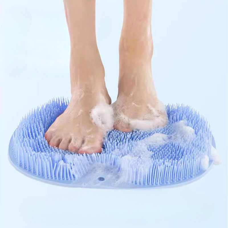 Blue Silicone Foot and Back Scrubber Mat Set - Versatile Exfoliating Bath Massage Pad for Deep Cleanse and Relaxation, Perfect Family Gift for Spa Enthusiasts