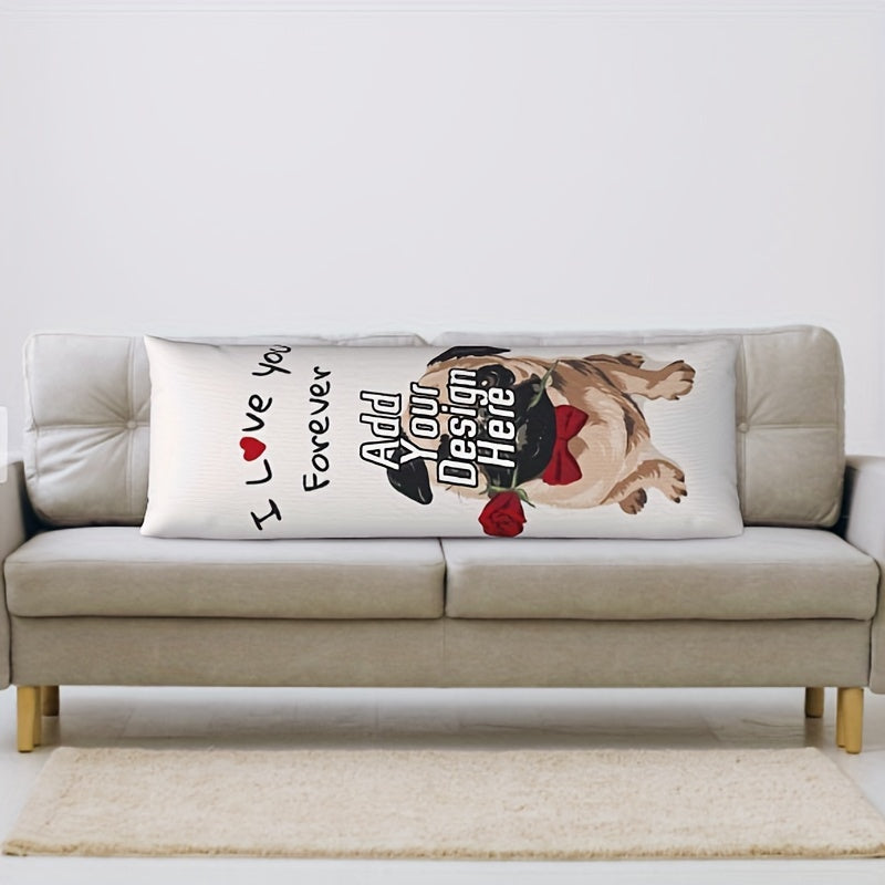 Personalized Dog Body Pillow: A Special Gift for Dog Lovers - Extra Long Pillowcase with Custom Photo and Design, Printed on Both Sides, Pillow Core Not Included, Size 20x54 inches