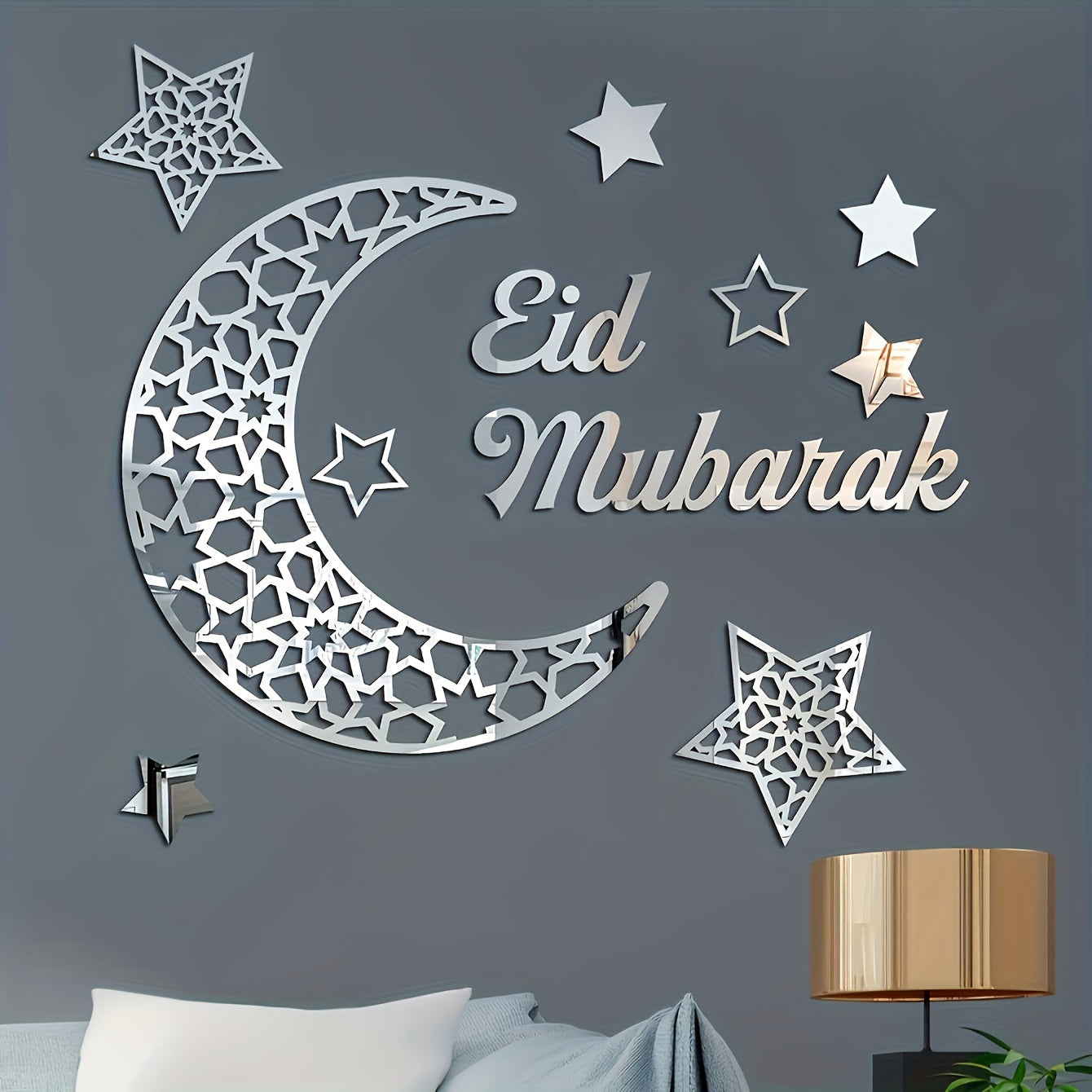 Ramadan mirror decorative wall stickers for a festive atmosphere in the Middle East.