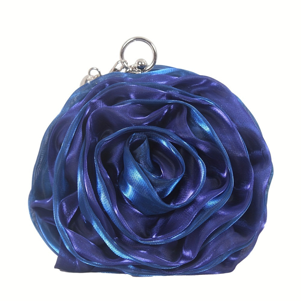 Introducing the Huang Yunying Special Silk Three-dimensional Flower Bag, perfect for adding elegance to your evening dresses. This hand-held bride bag doubles as a coin purse, pendant bag, and party or dinner decoration. It's also great for Christmas