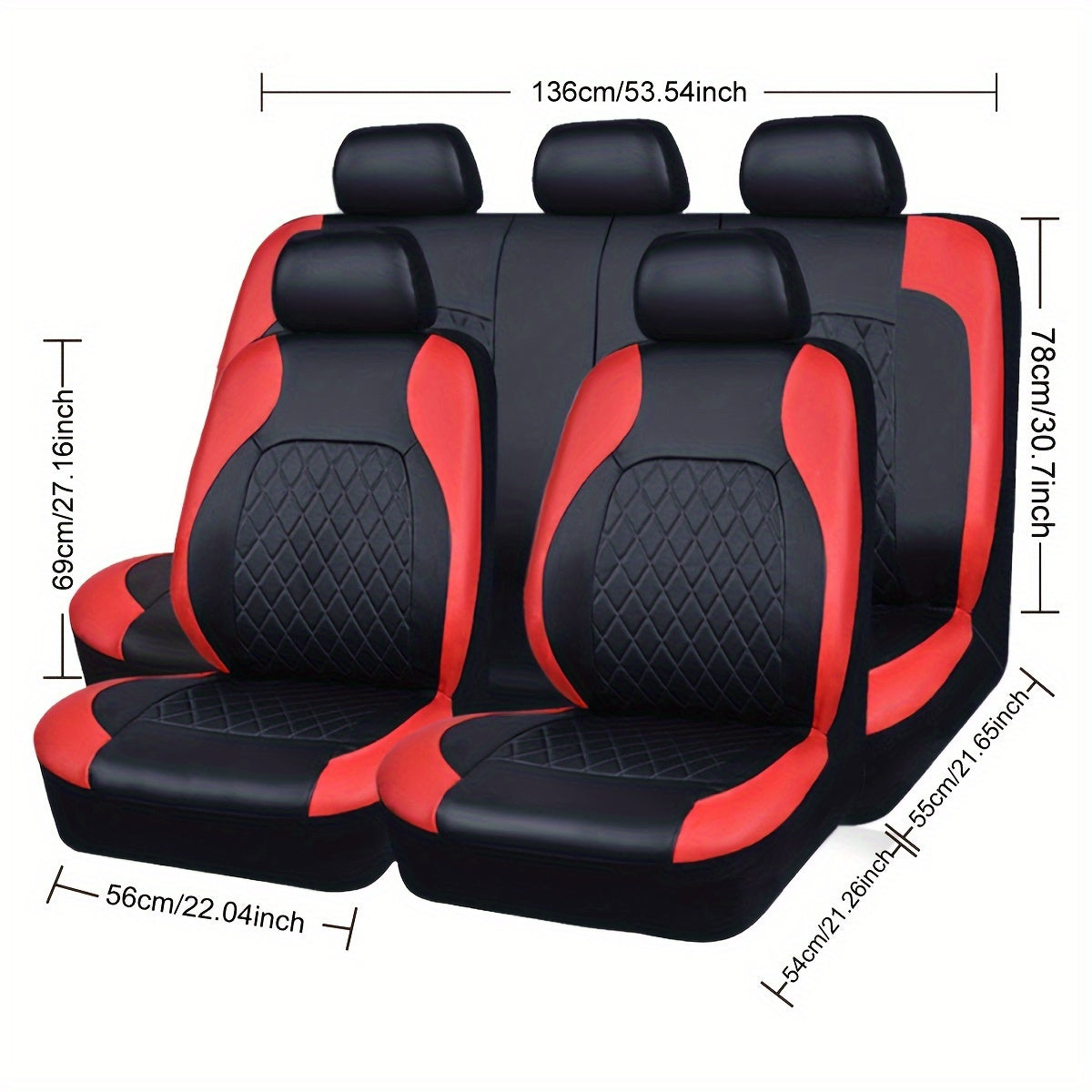 PVC Quilted Leather Car Seat Covers are Waterproof and Universally Sized for All Seasons.