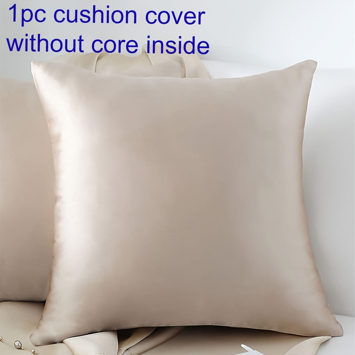 This satin cushion cover features a soft and silky texture, with a convenient zipper opening for easy removal. Perfect for adding a touch of elegance to your home, office, or living room decor. Pillow core not included.