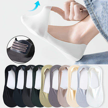 4 pairs of thin, breathable silicone boat socks for summer, sweat-absorbing and non-slip.