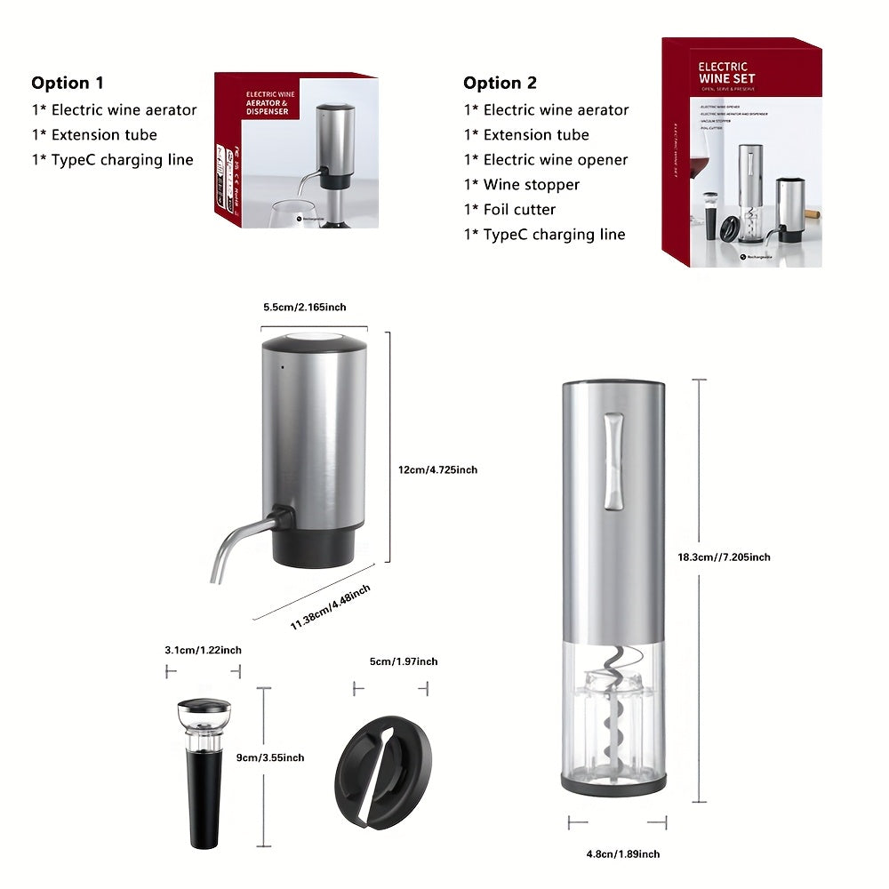 Electric wine pourer and decanter with diverters to pour olive oil and wine, portable water bottle pump and automatic drinking fountain for kitchen.