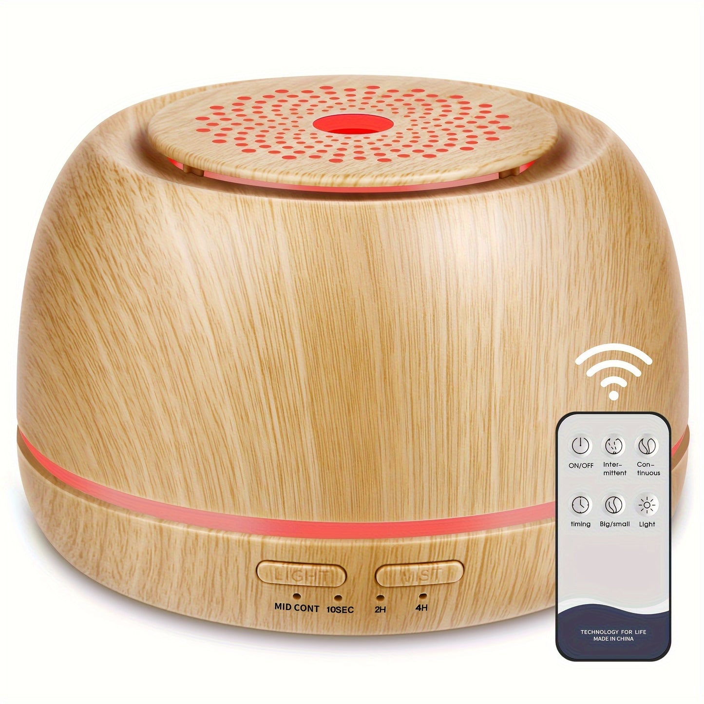 COOLUCK Essential Oil Diffuser 300ML: Aromatherapy mist, 5-In-1 humidifier with 7 color LED lights for home, office, bedroom.