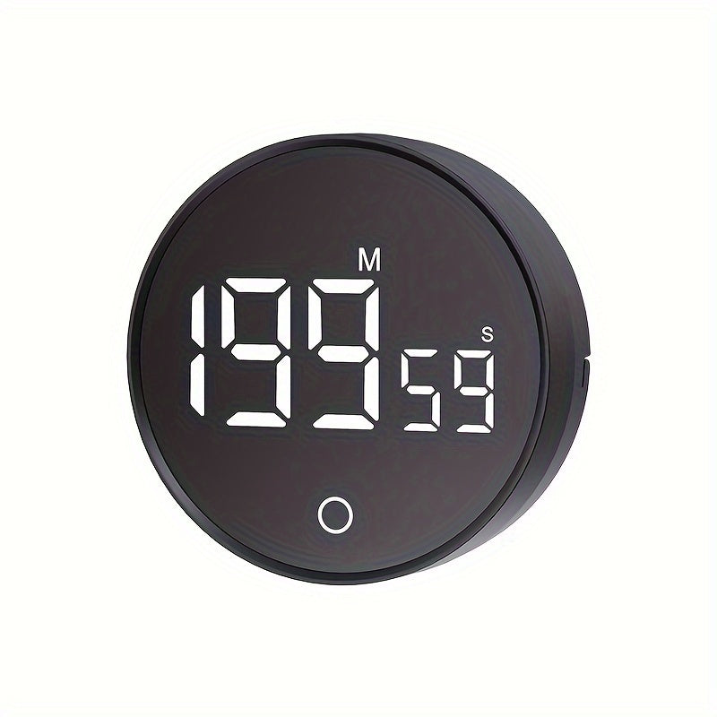 Whisper Quiet LED Kitchen Timer - Swiveling, Battery-Operated (AAA), Ideal for Cooking & Beauty Regimens