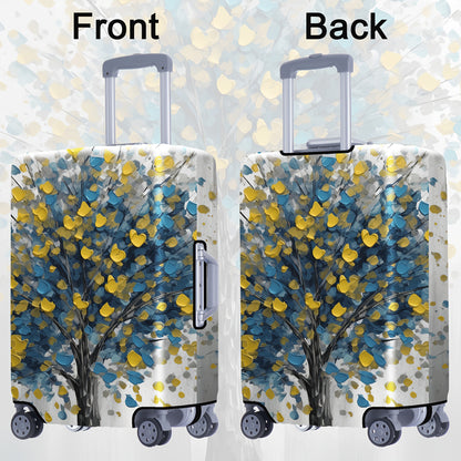 1pc Vibrant Floral & Butterfly Art Thickened Luggage Cover - TSA-Approved, Machine Washable Polyester Suitcase Protector for 50.8-71.12 cm Cases, Ideal for Business and Leisure Travel