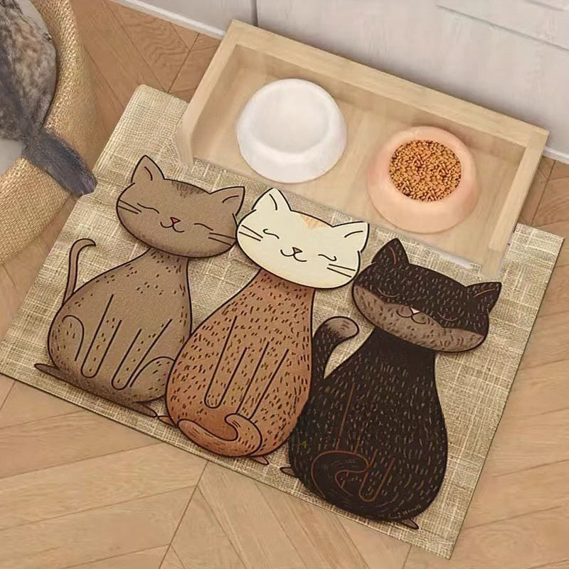 Waterproof pet feeding mat for cats and dogs that is easy to clean and scratch-resistant.