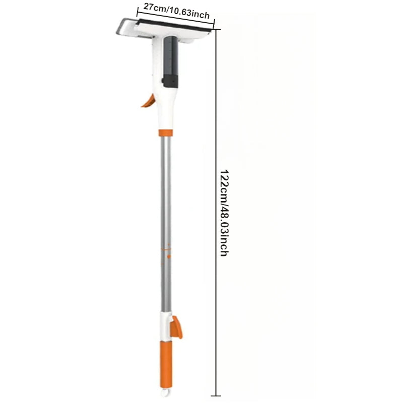 The 3-in-1 Glass Cleaning Kit includes a spray, wash, and squeegee, perfect for high windows, shower doors, and car windshields. Featuring a durable metal pole and silicone scraper, this essential home cleaning tool is ideal for everyday use and suitable